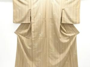 縞に地紙模様単衣小紋着物